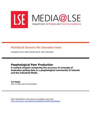 Psephological Peer Production