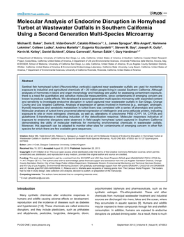 Molecular Analysis of Endocrine Disruption in Hornyhead Turbot at Wastewater Outfalls in Southern California Using a Second Generation Multi-Species Microarray