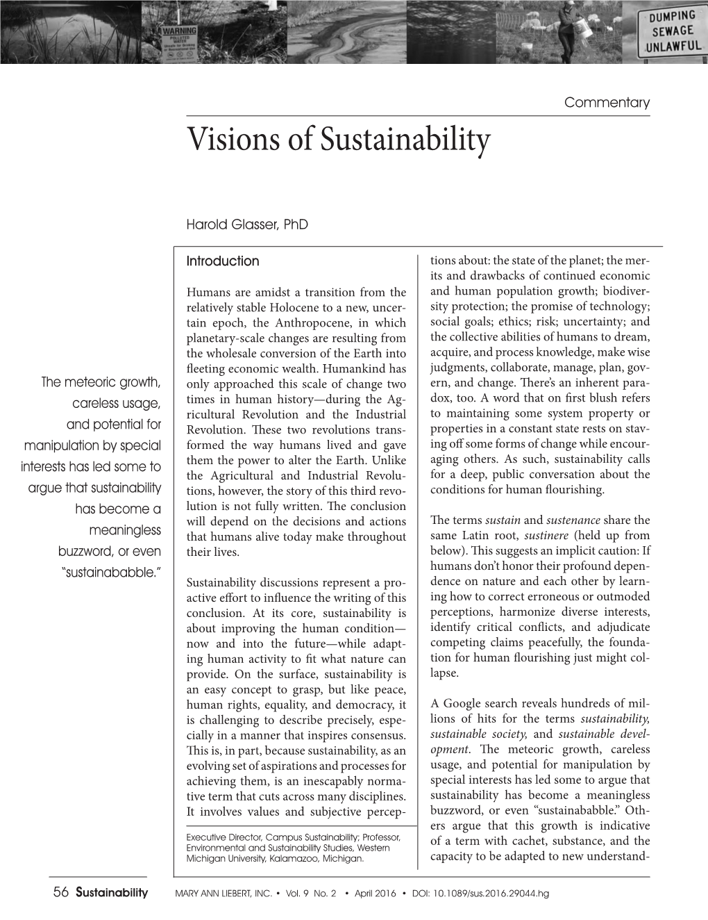 Visions of Sustainability