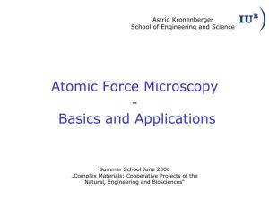 Atomic Force Microscopy - Basics and Applications