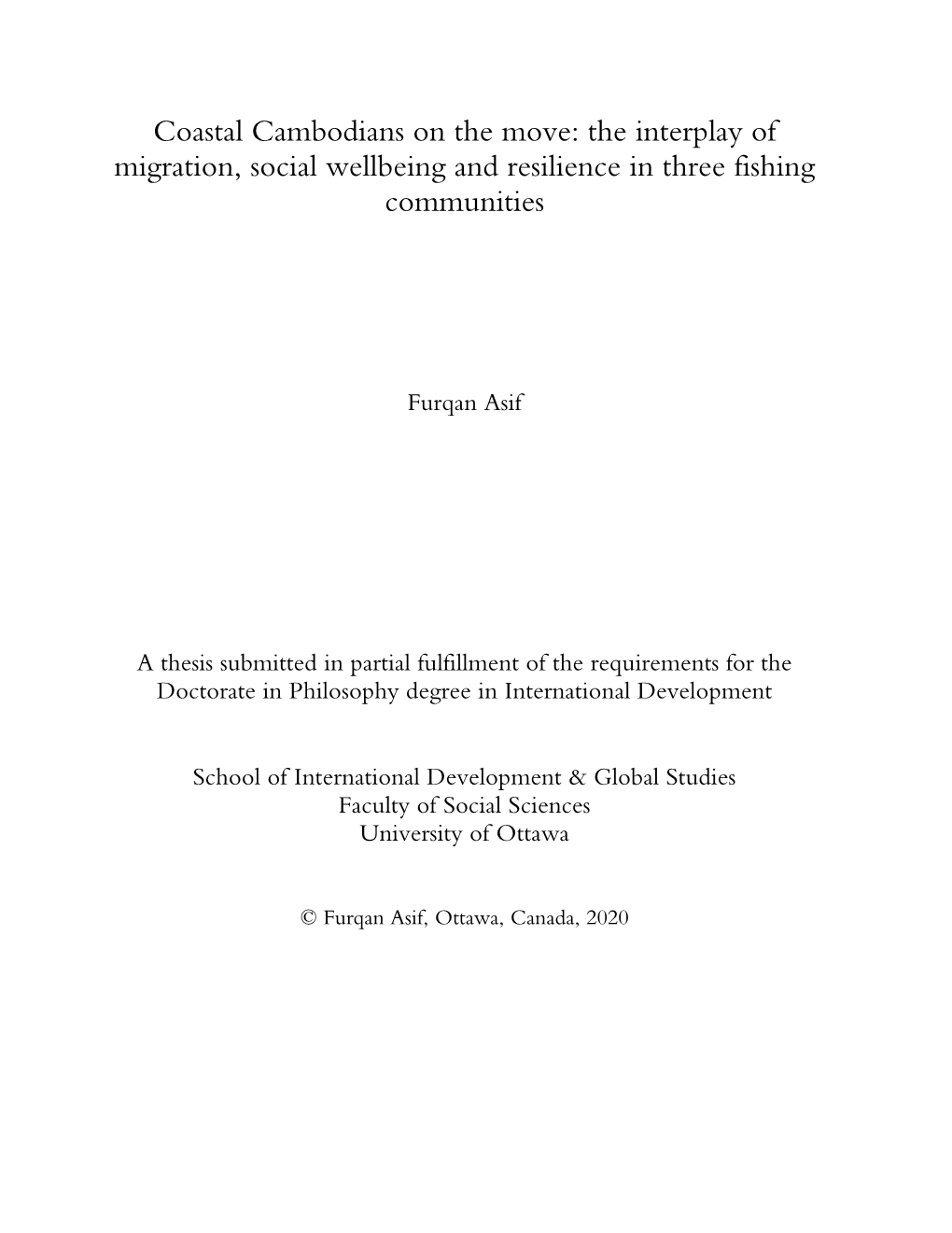 Coastal Cambodians on the Move: the Interplay of Migration, Social Wellbeing and Resilience in Three Fishing Communities