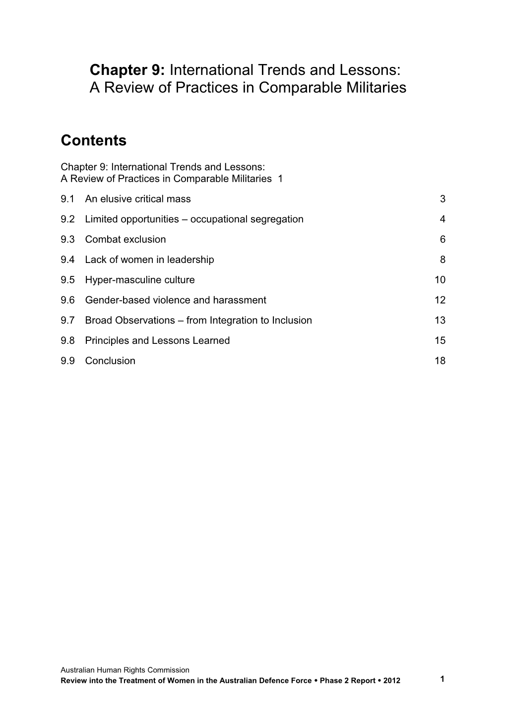 Chapter 9: International Trends and Lessons: a Review of Practices in Comparable Militaries