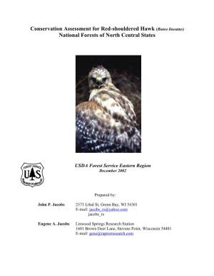 Conservation Assessment for Red-Shouldered Hawk (Buteo Lineatus) National Forests of North Central States