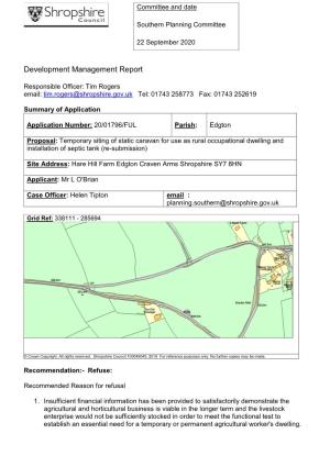 Hare Hill Farm Edgton Craven Arms Shropshire SY7 8HN (20/01796/FUL)