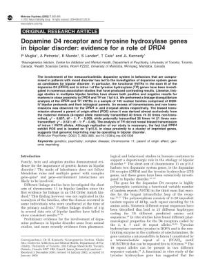 Dopamine D4 Receptor and Tyrosine Hydroxylase Genes in Bipolar Disorder