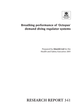 Breathing Performace of 'Octopus' Demand Diving Regulator Systems