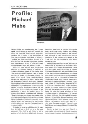 Profile: Michael Mabe