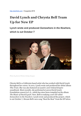 David Lynch and Chrysta Bell Team up for New EP