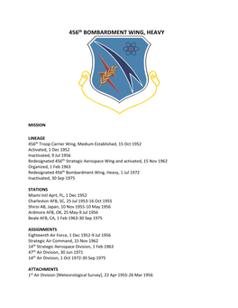 456Th BOMBARDMENT WING, HEAVY