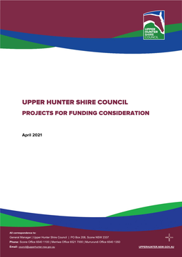 Upper Hunter Shire Council Projects for Funding Consideration