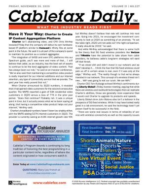 Cablefax Dailytm What the Industry Reads First
