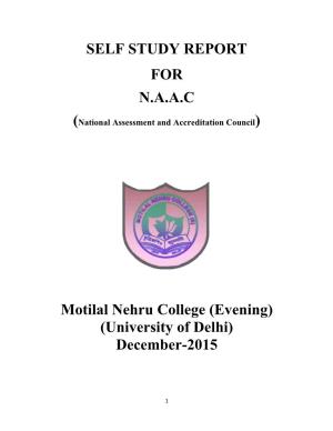 SELF STUDY REPORT for N.A.A.C Motilal Nehru College (Evening