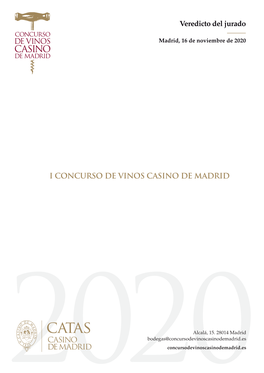 Concurso De Vinos Casino De Madrid