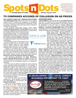 Tv Companies Accused of Collusion on Ad Prices