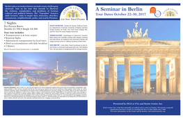 A Seminar in Berlin Cultural and Political History