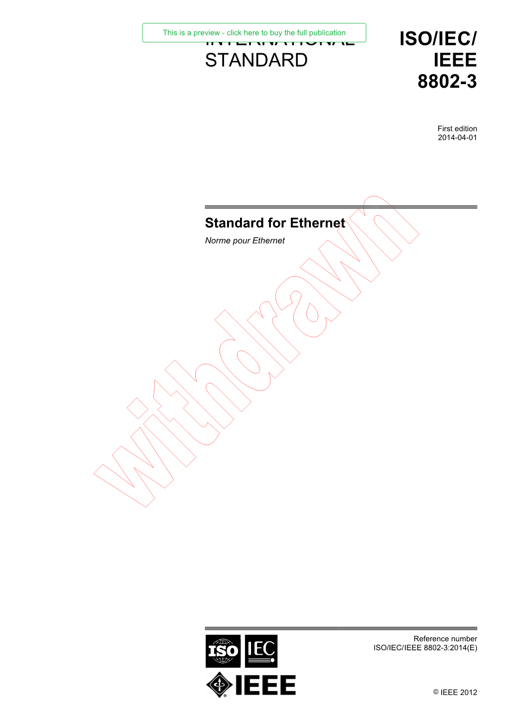 International Standard Iso/Iec/ Ieee 8802-3
