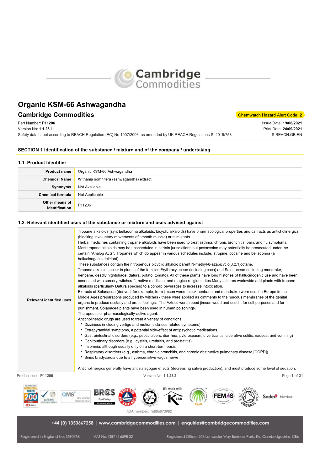 Organic KSM-66 Ashwagandha