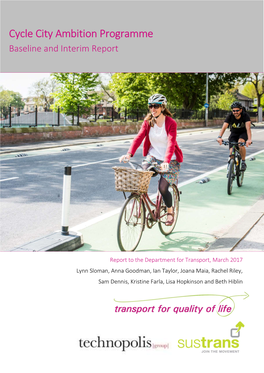 Cycle City Ambition Programme Baseline and Interim Report