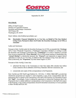 Costco Wholesale Corporation; Rule 14A-8 No-Action Letter