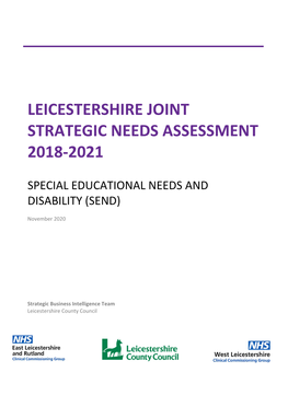 Leicestershire Joint Strategic Needs Assessment 2018-2021
