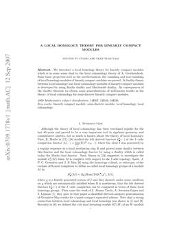 A Local Homology Theory for Linearly Compact Modules