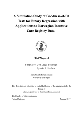 A Simulation Study of Goodness-Of-Fit Tests for Binary Regression with Applications to Norwegian Intensive Care Registry Data