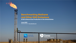 Benchmarking Methane and Other GHG Emissions of Oil & Natural Gas Production in the United States