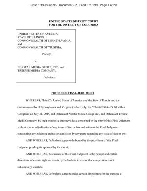 Proposed Final Judgment: U.S. and Plaintiff States V. Nexstar Media