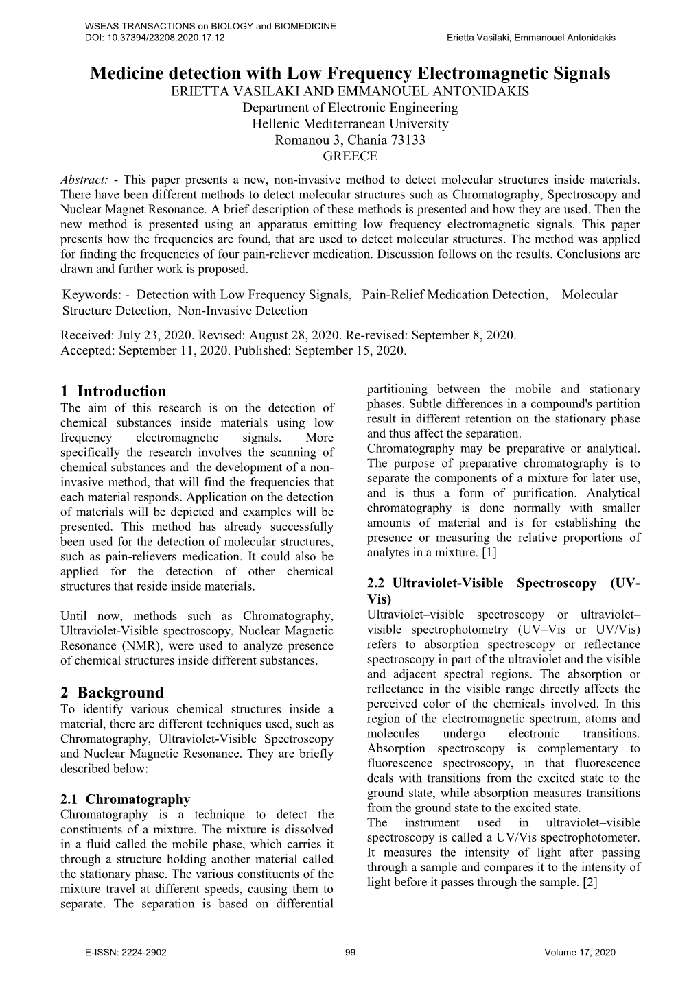 Medicine Detection with Low Frequency Electromagnetic Signals