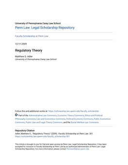 Regulatory Theory