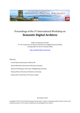 Semantic Digital Archives