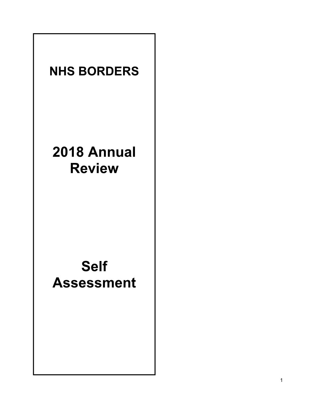 2018 Annual Review Self Assessment