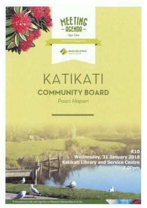 KATIKATI COMMUNITY BOARD Poari 1--/Apori Notice of Meeting No Klo Te Karere