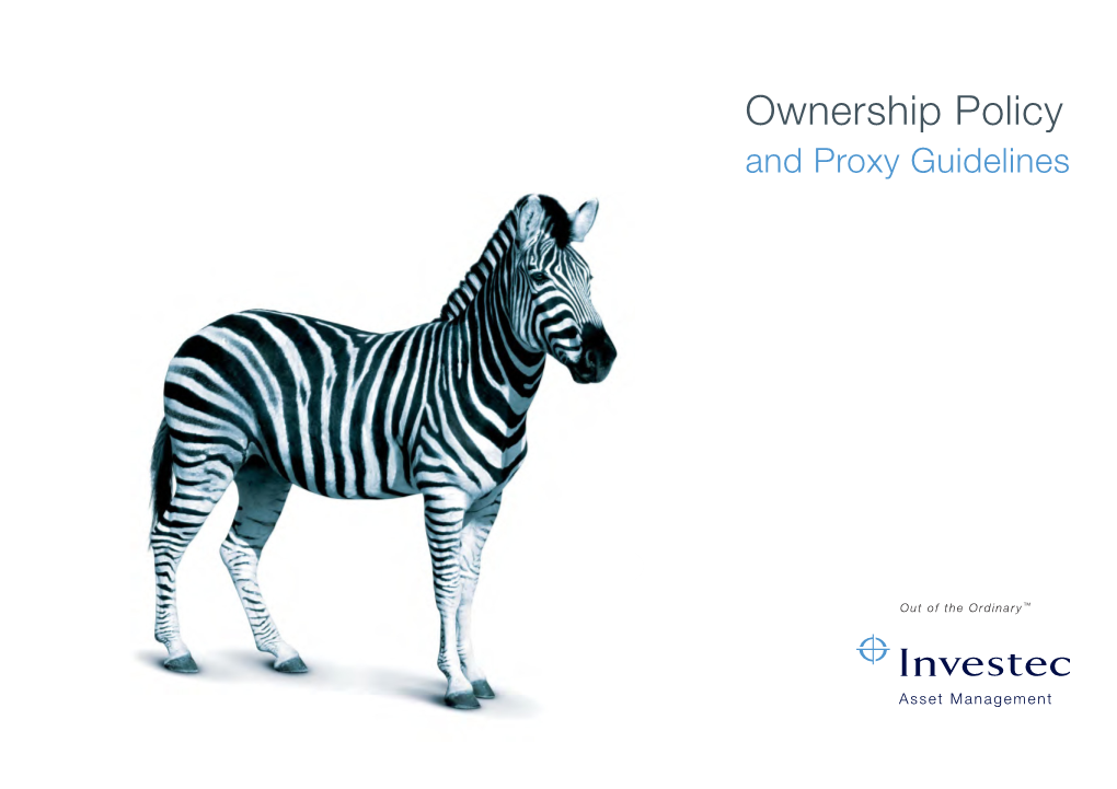 Ownership Policy and Proxy Guidelines