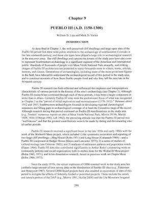 Chapter 9 PUEBLO III (A.D. 1150-1300)