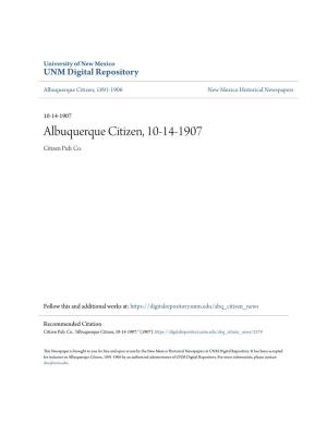 Albuquerque Citizen, 10-14-1907 Citizen Pub