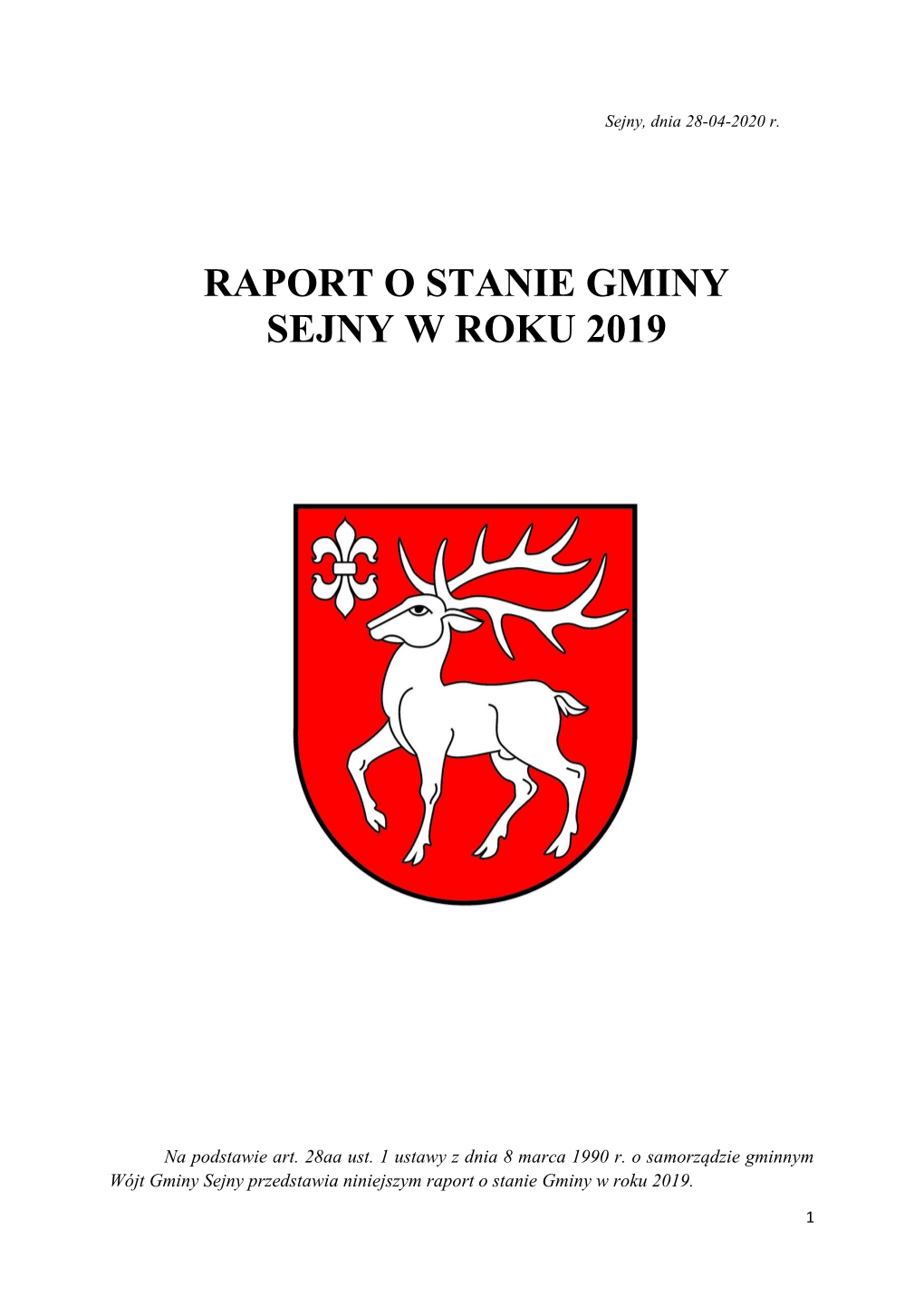 Raport O Stanie Gminy Sejny W Roku 2019