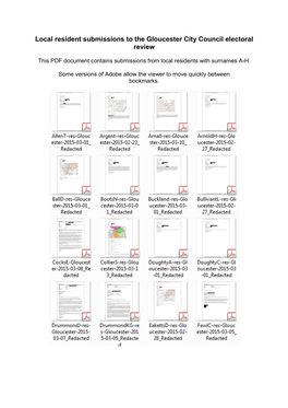 Local Resident Submissions to the Gloucester City Council Electoral Review