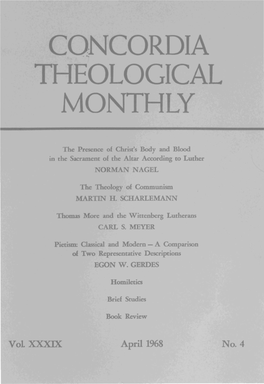 CO:L\ CORDIA THEOLOGICAL MONTHLY