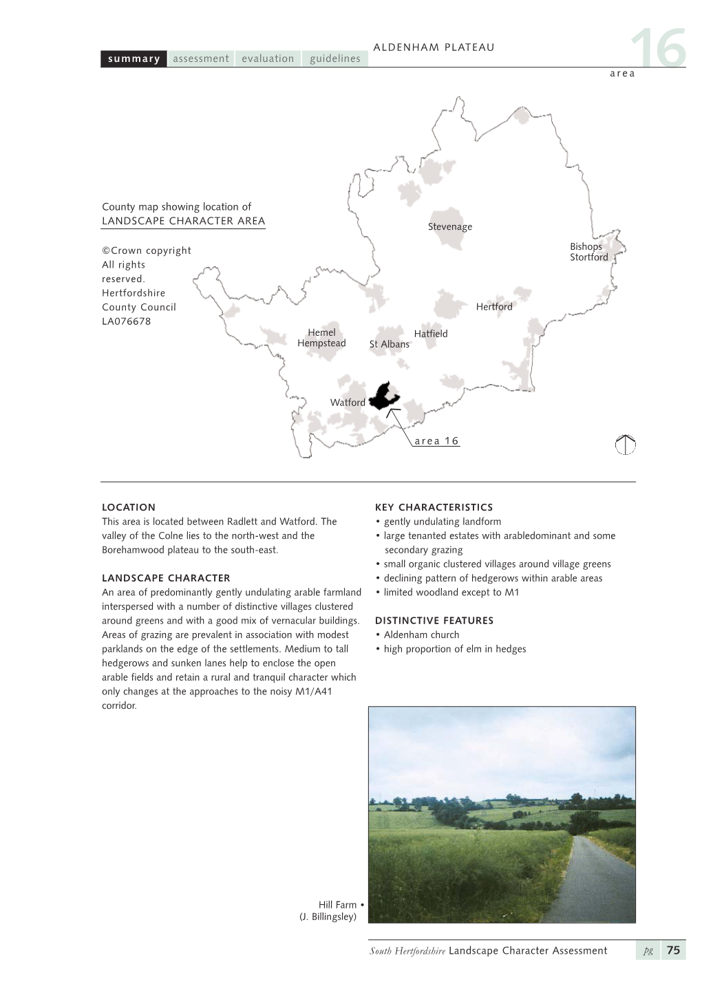 Area Summary Assessment Guidelines Evaluation ALDENHAM PLATEAU