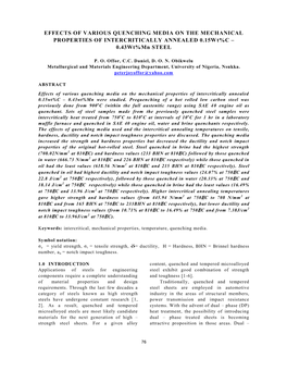 The Effects Heat Treatment on Mechnical Properties Of