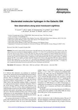 Deuterated Molecular Hydrogen in the Galactic ISM