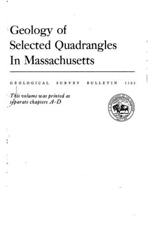 Geology of Selected Quadrangles in Massachusetts