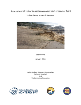 Assessment of Visitor Impacts on Coastal Bluff Erosion at Point Lobos State Natural Reserve