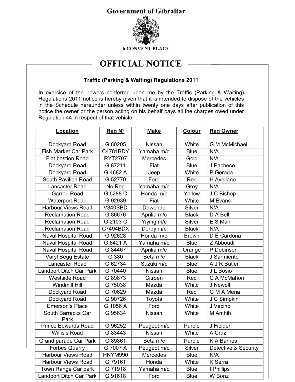 Official Notice