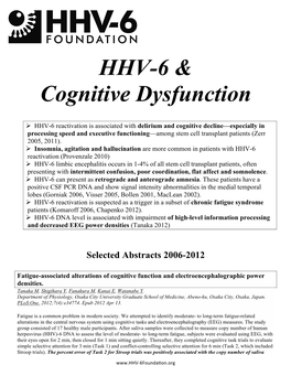 HHV-6 & Cognitive Dysfunction