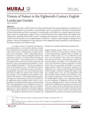 Visions of Nature in the Eighteenth-Century English