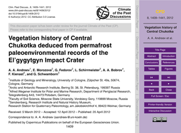 Vegetation History of Central Chukotka Deduced from Permafrost