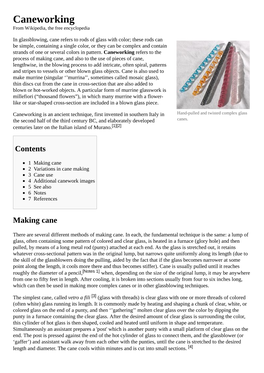 Caneworking from Wikipedia, the Free Encyclopedia