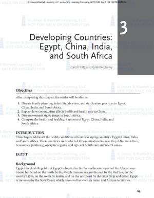 Developing Countries: Egypt, China, India, and South Africa